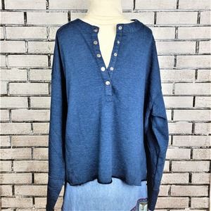 Free People FP Movement Pullover Sweatshirt French Navy #1235
